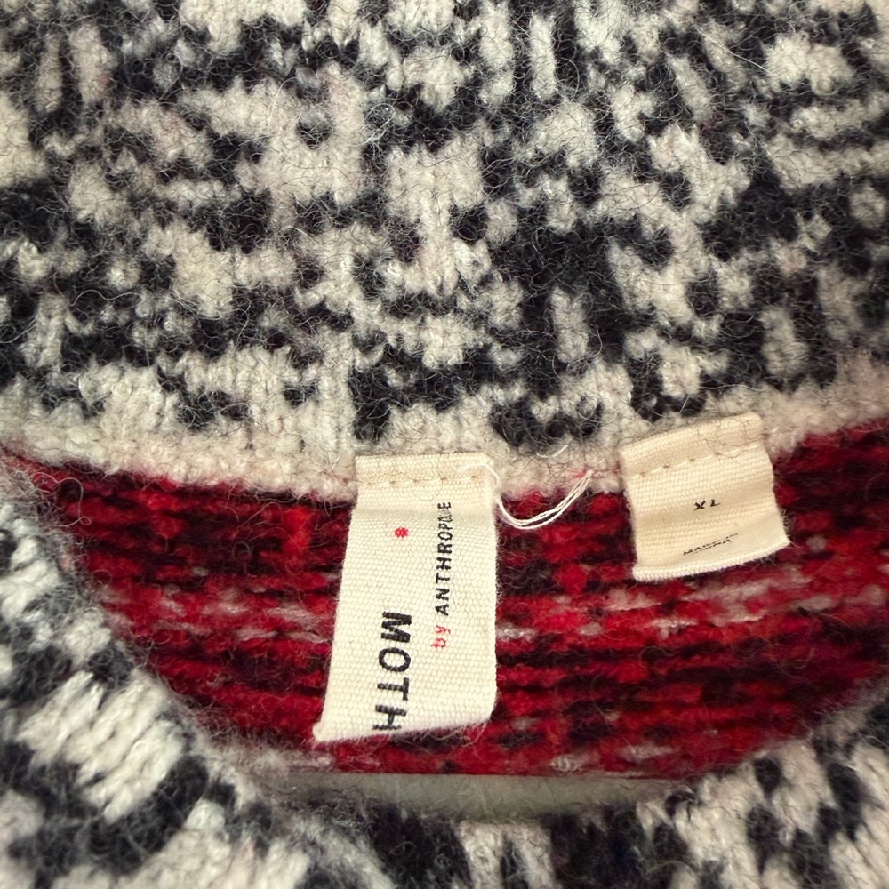 Moth by Anthropologie red Nordic soft sweater size XL - Picture 5 of 7